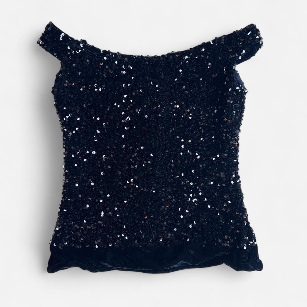 Handmade Velvet and Sequin Formal Boatneck Top
